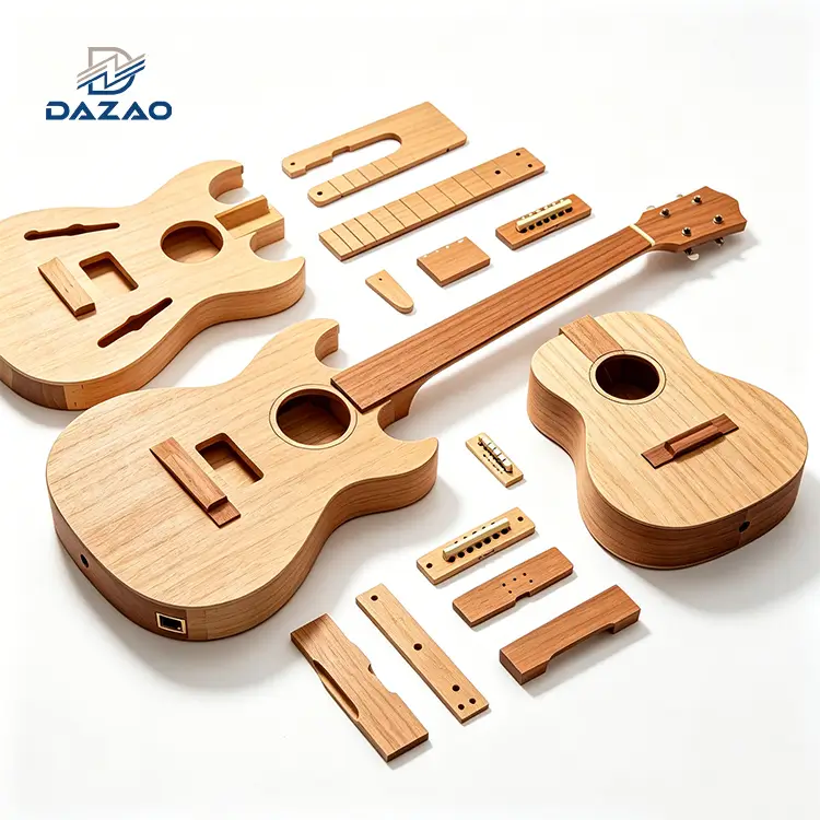Hassas CNC İşlenmiş Ahşap Enstrüman Parçaları Gitar Bileşenleri